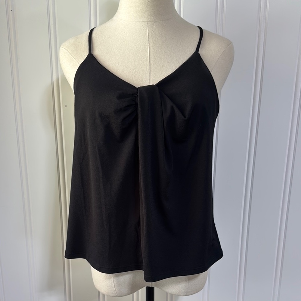 NEW Banana Republic Black Camisole Relaxed Tie Front Top Large